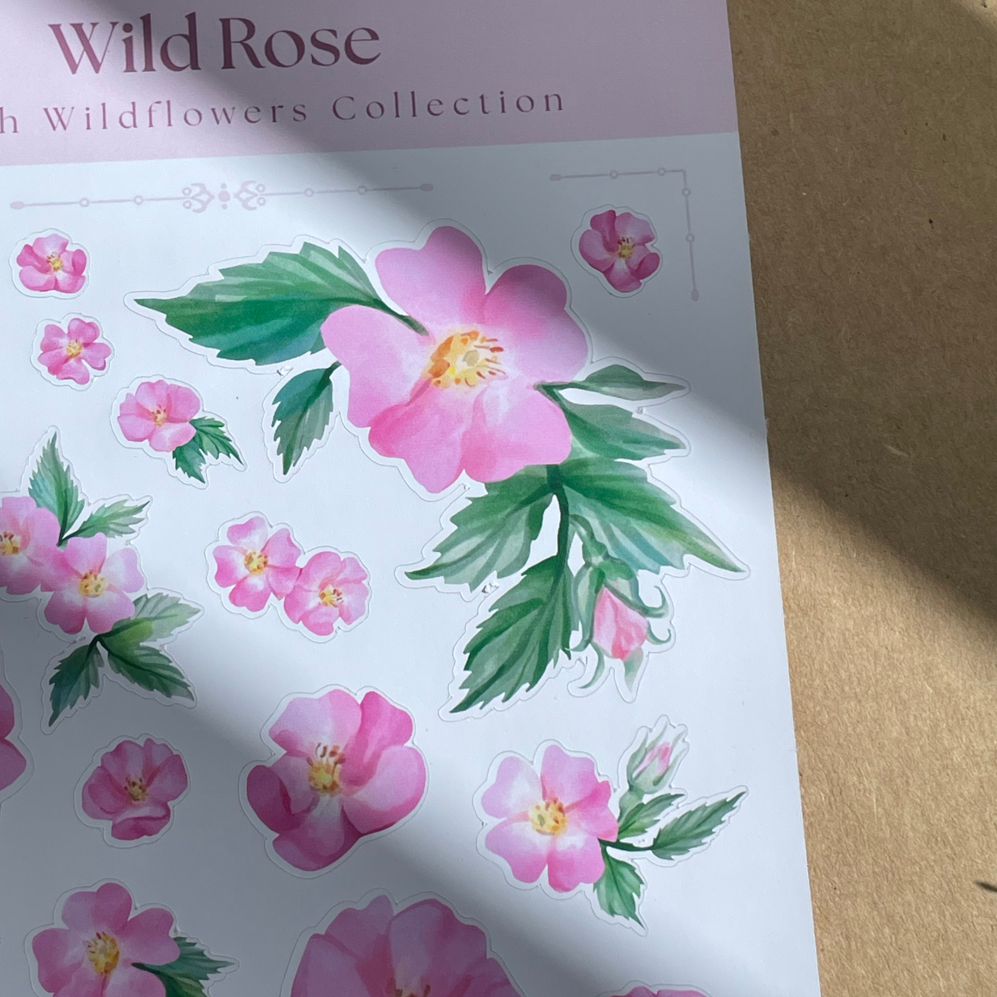 Wild Rose Sticker Sheet — Wildflower Collection