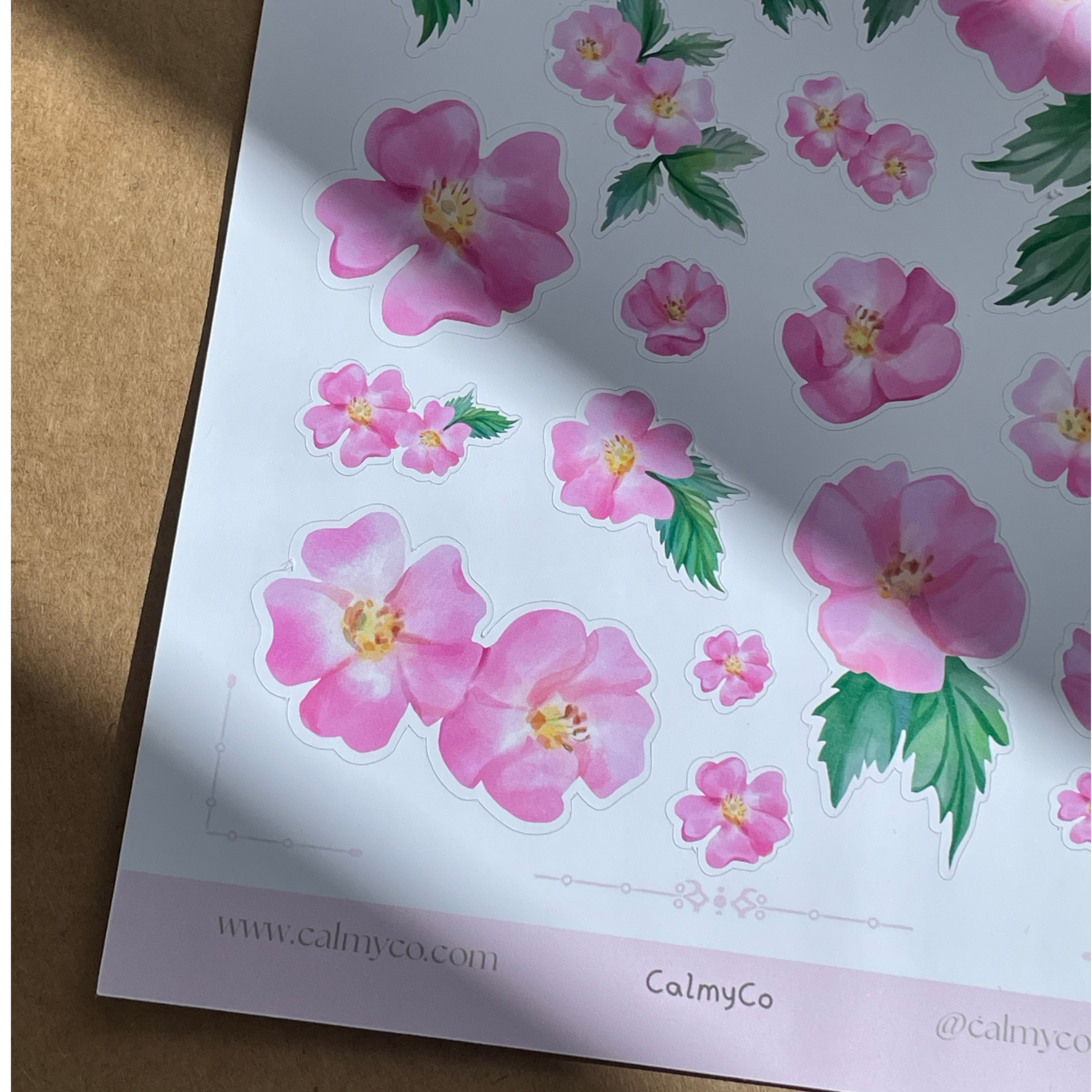 Wild Rose Sticker Sheet — Wildflower Collection